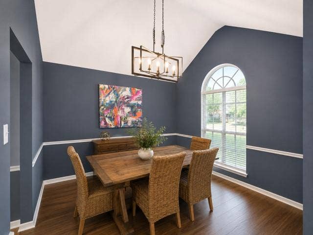 10201 Evergreen Drive, Rowlett, TX 75089 Formal dining room with vaulted ceiling