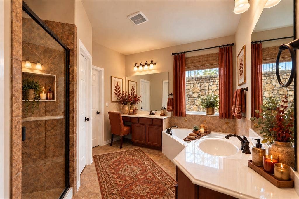 405 James Herndon Trail, McKinney, TX 75071 Primary Bath; digitally staged
