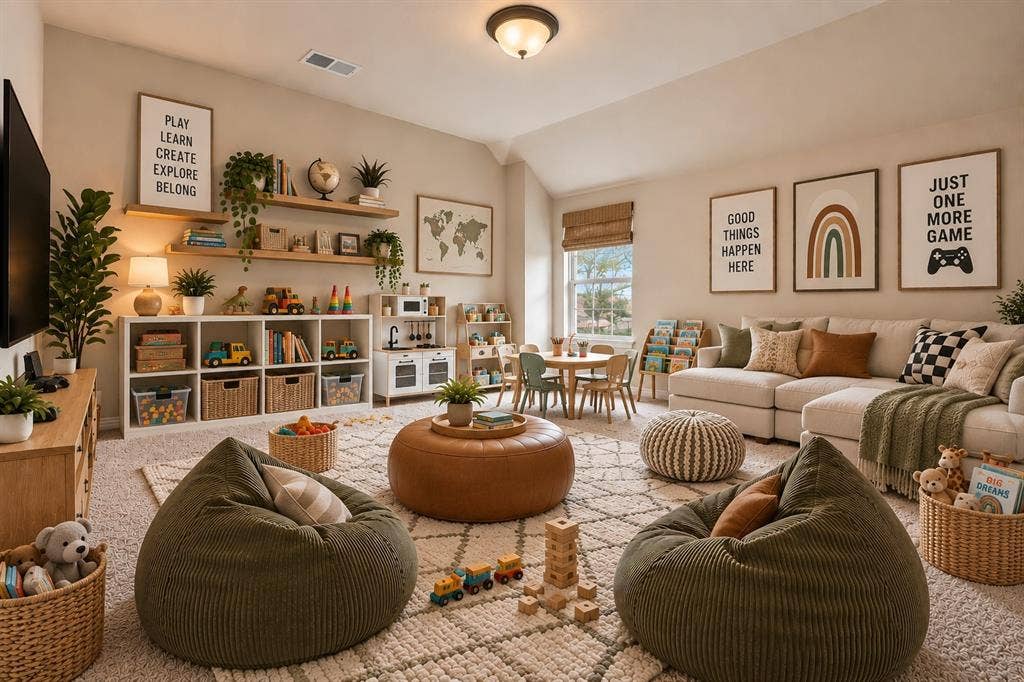 405 James Herndon Trail, McKinney, TX 75071 Bedroom; digitally staged as playroom