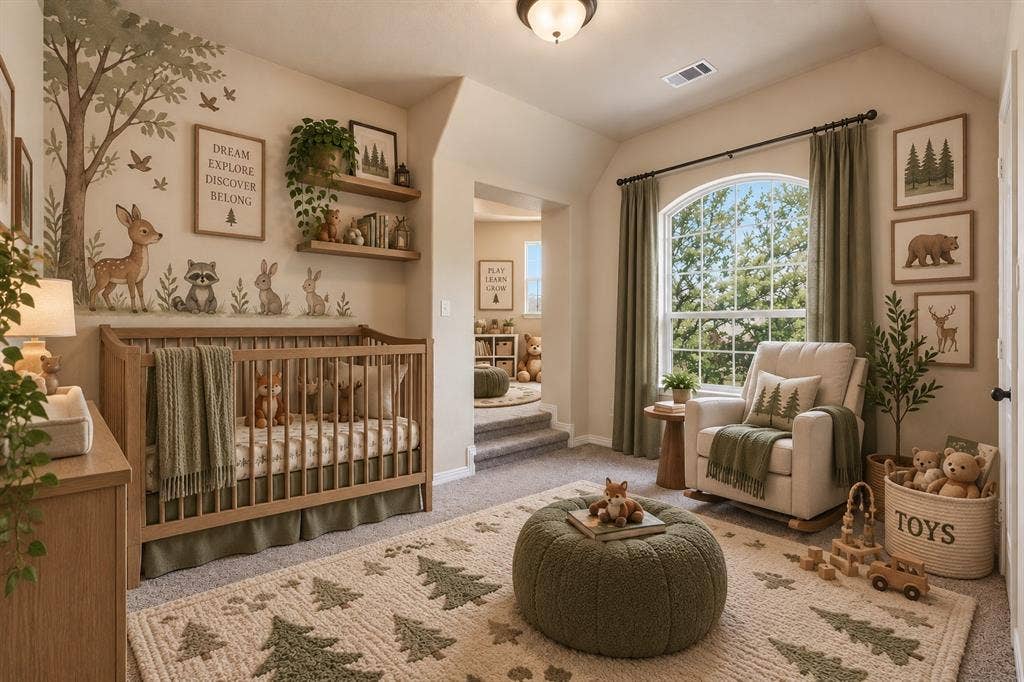405 James Herndon Trail, McKinney, TX 75071 Bedroom with tower sitting area; digitally staged