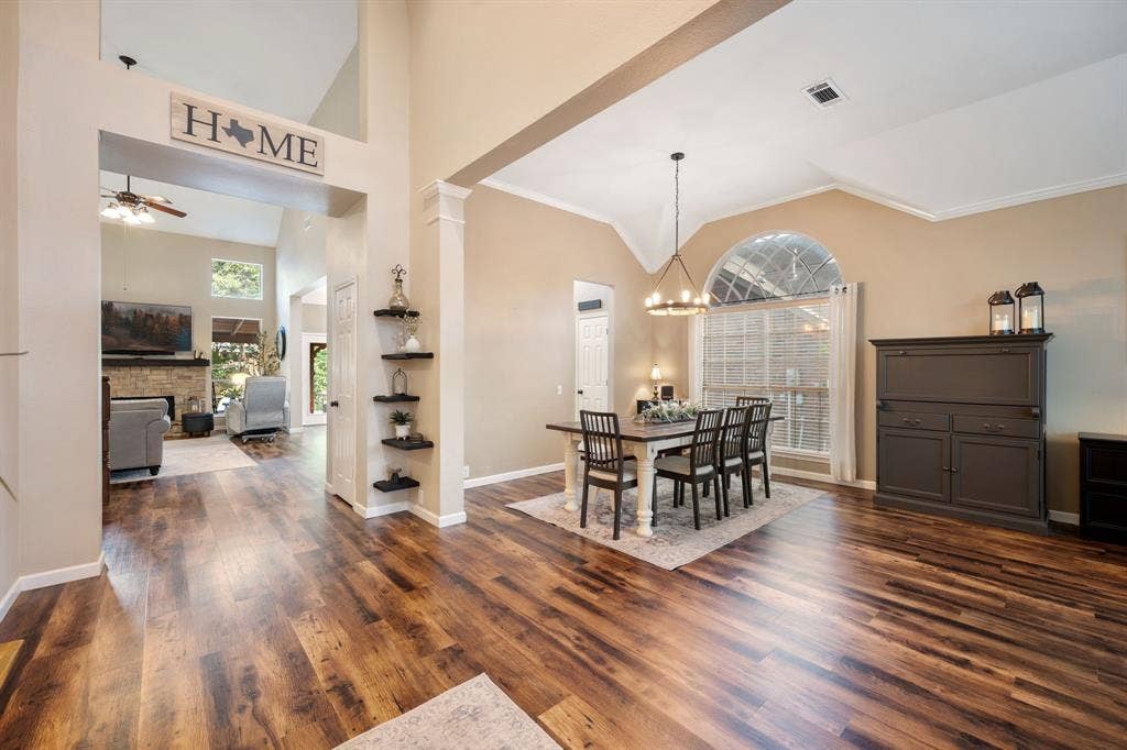 3202 Harbor Pointe Drive, Rowlett, TX 75088 View from front door into the dining room and entry into living room