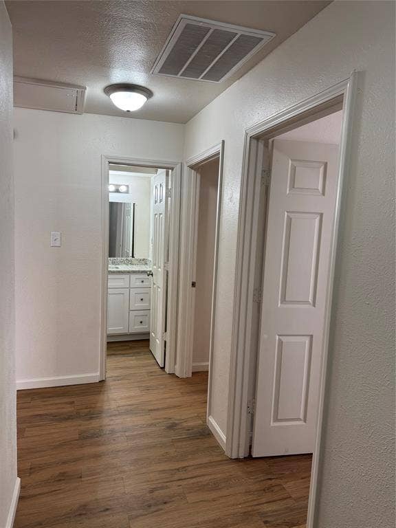 1104-1106 Mulkey Lane, Denton, TX 76209 Hallway featuring wood-finish flooring, recessed lighting, and panel doors