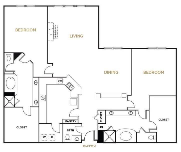 4201 Lomo Alto Drive, #308, Highland Park, TX 75219 Floorplan B10