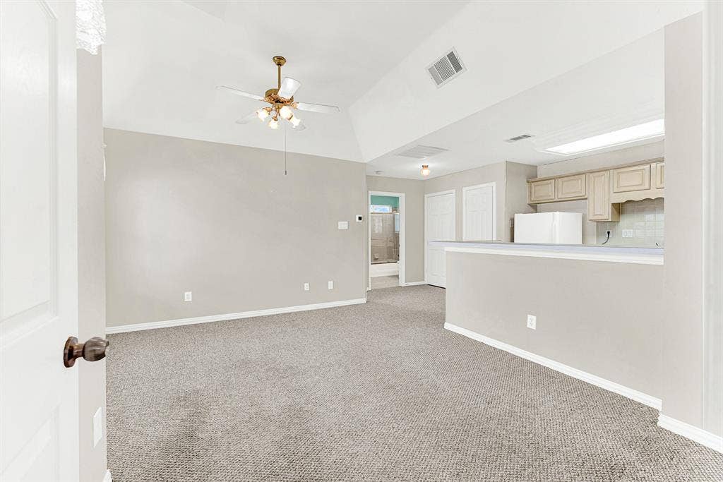 4020 MAYFLOWER Lane, Plano, TX 75024 A vaulted ceiling and ceiling fan air out this spacious open living area set directly off the upstairs game room. It offers multi-generational guests or extended family their own complete, private living space upstairs