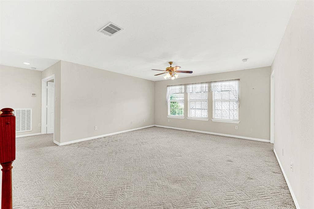 4020 MAYFLOWER Lane, Plano, TX 75024 Plush carpeting and sunny triple windows anchor this expansive second-floor game room setup. Set up a media zone or pool table for casual family game nights and weekend hangouts.