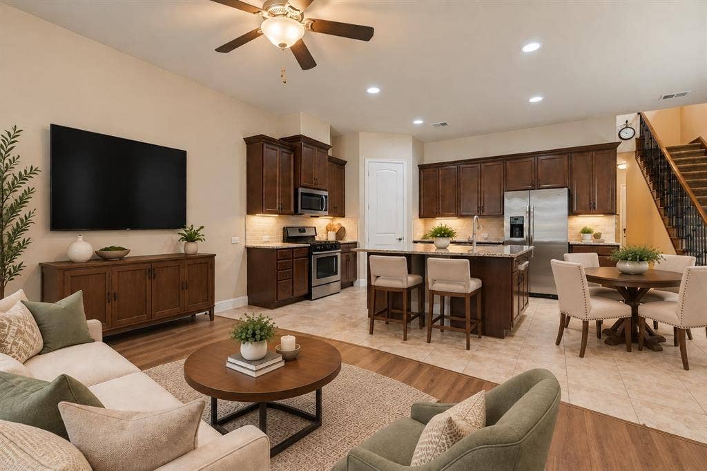 Versatile floor open floor plan - virtually staged