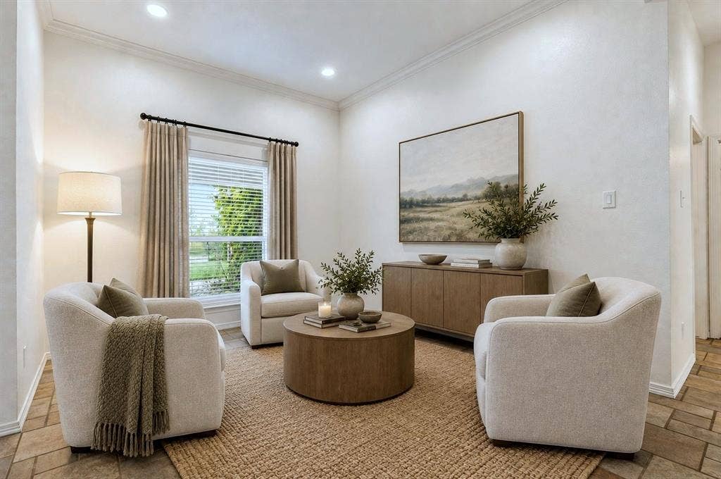 Versatile Living Area For Formal Den Or Office