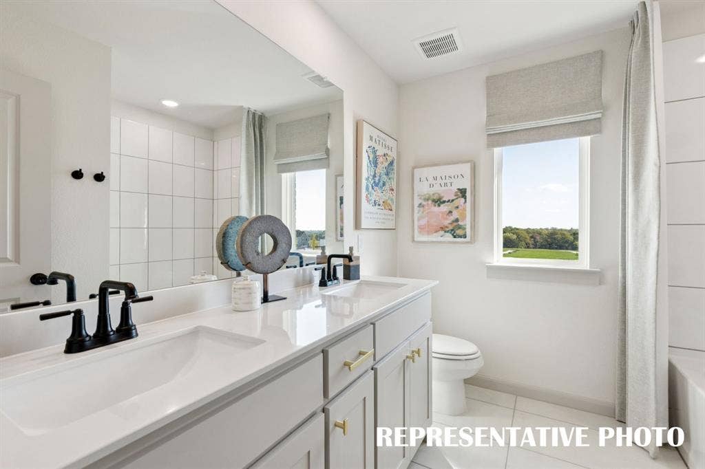 3733 Homer Court, McKinney, TX 75071 Guests will appreciate their own vanity space in this thoughtfully designed guest bath. REPRESENTATIVE PHOTO