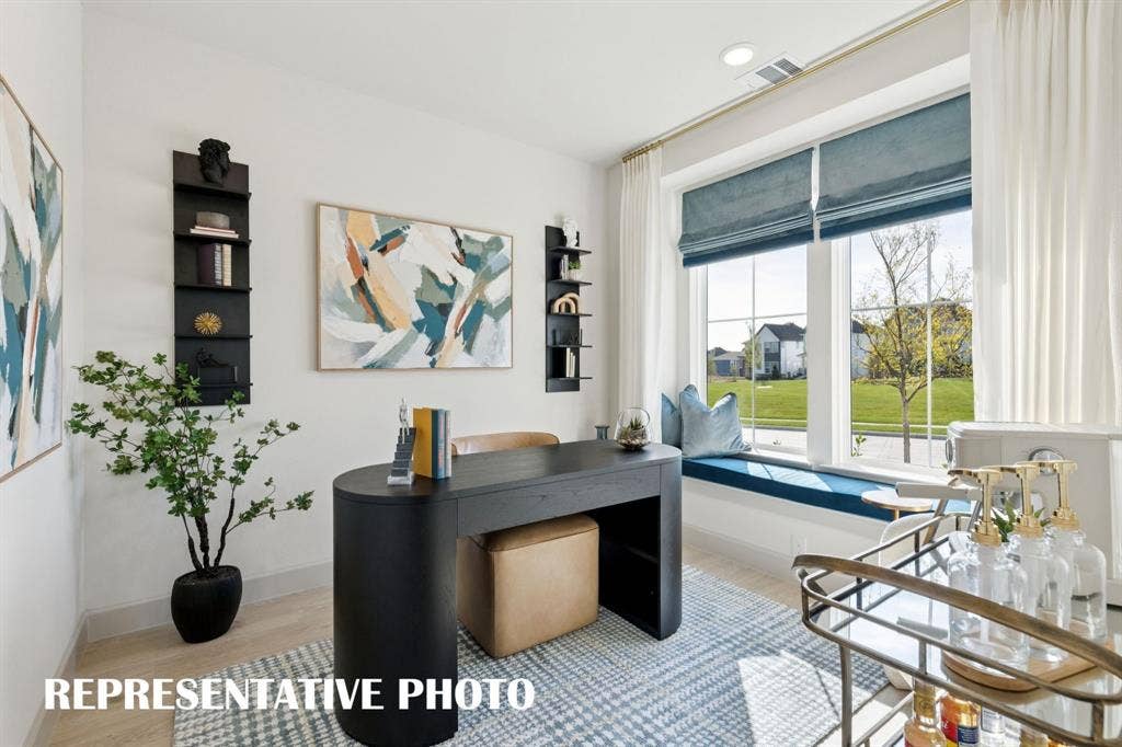 3733 Homer Court, McKinney, TX 75071 The light bright home office in our Bella II plan is the perfect space for the professional who needs to work from home. REPRESENTATIVE PHOTO