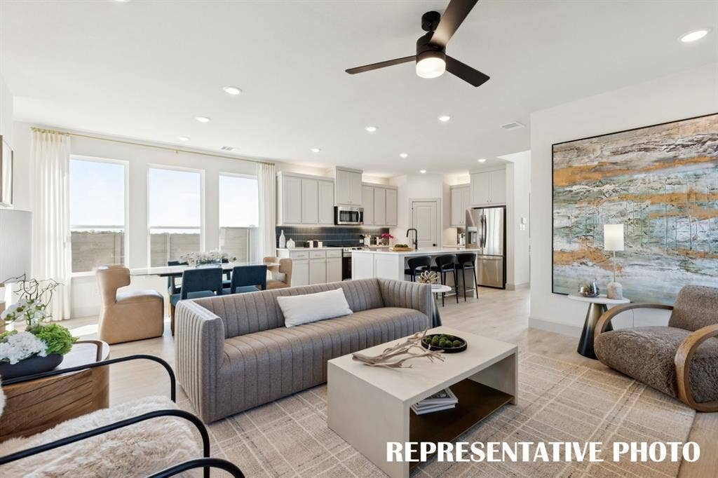 3733 Homer Court, McKinney, TX 75071 You'll find a family room large enough to host the entire family in our Bella II plan. REPRESENTATIVE PHOTO