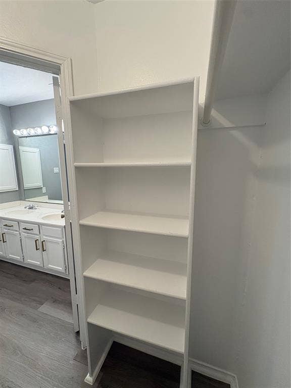 1120 Old Barn Lane, Mesquite, TX 75149 Built-in shelving unit with five white shelves