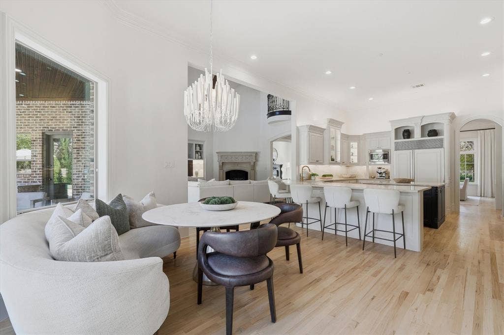 The breakfast area opens seamlessly to the kitchen and family room for relaxed everyday living.