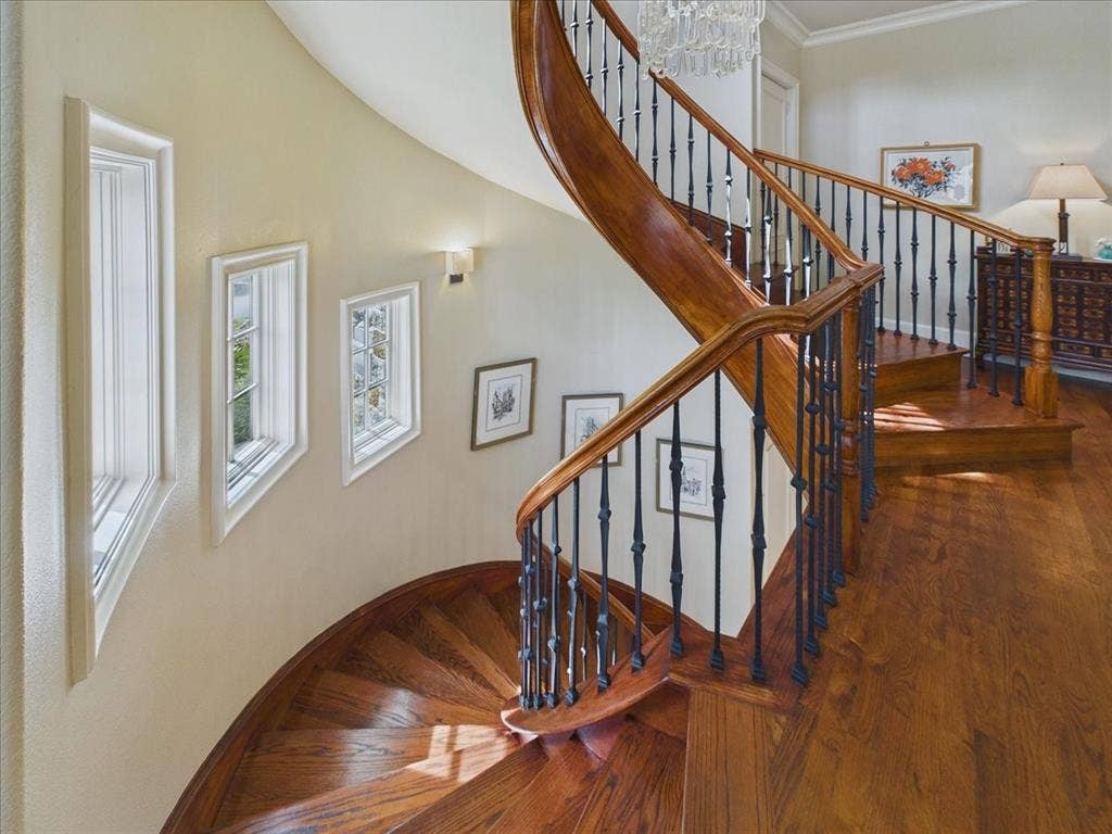 4301 Lomo Alto Drive, #B, Highland Park, TX 75219 Staircase Flanked by Elevator