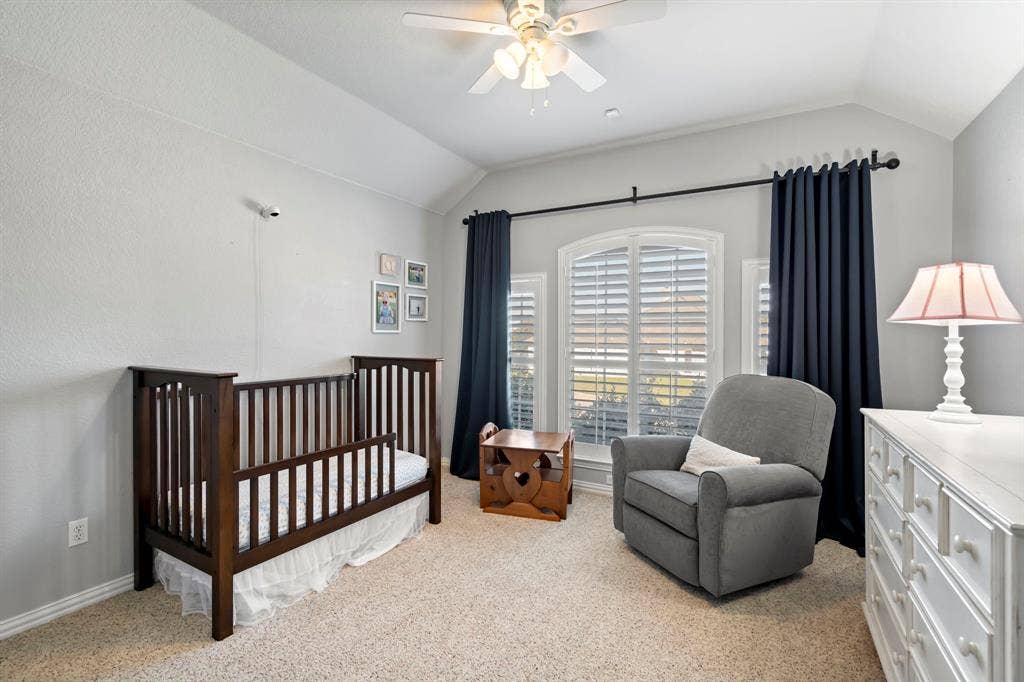 11701 Cambria Court, Fort Worth, TX 76008 Vaulted ceiling with a ceiling fan