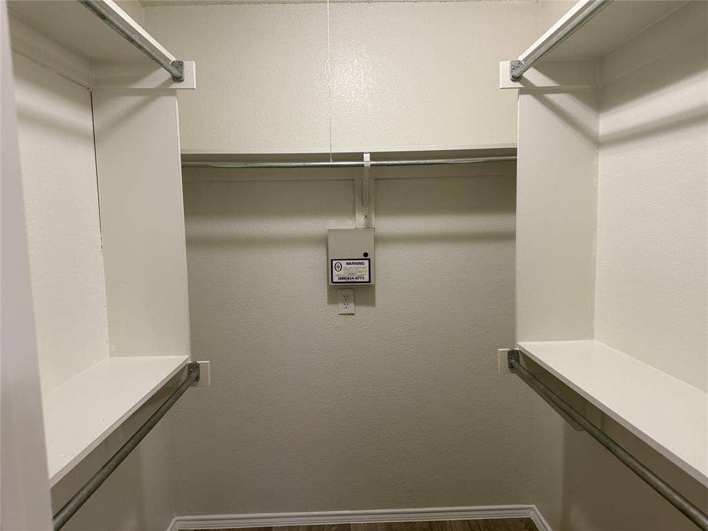Built-in closet shelving and hanging rods