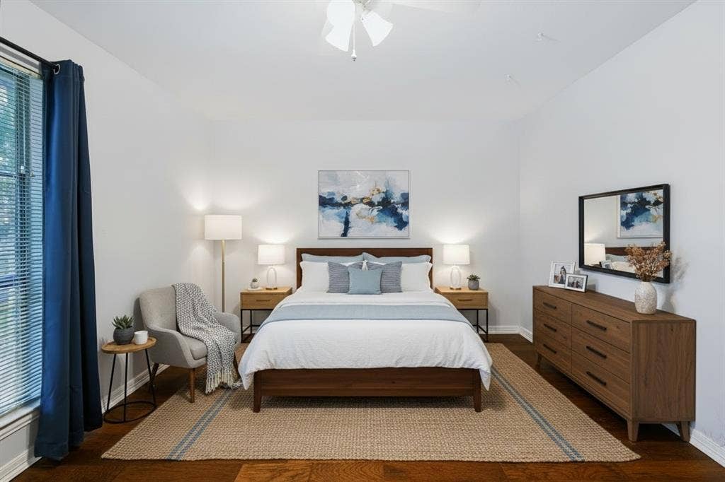 104 Trailwood Court, Burleson, TX 76028 Bedroom 2. This image is virtually staged.