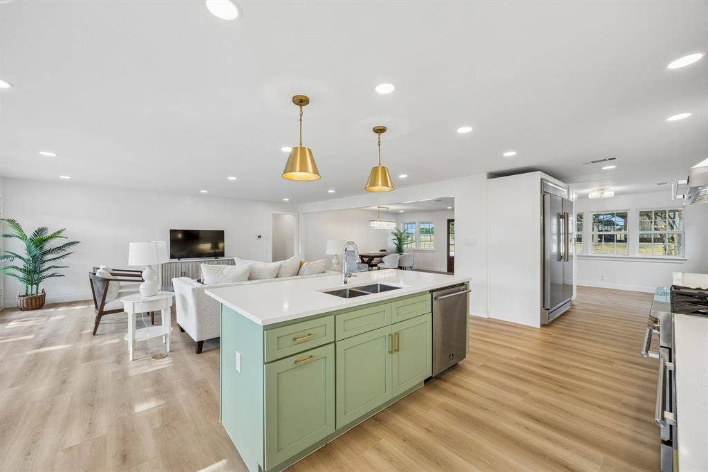 11864 Cold Harbor Lane, Dallas, TX 75244 Views from the kitchen overlooking the living and dining area.