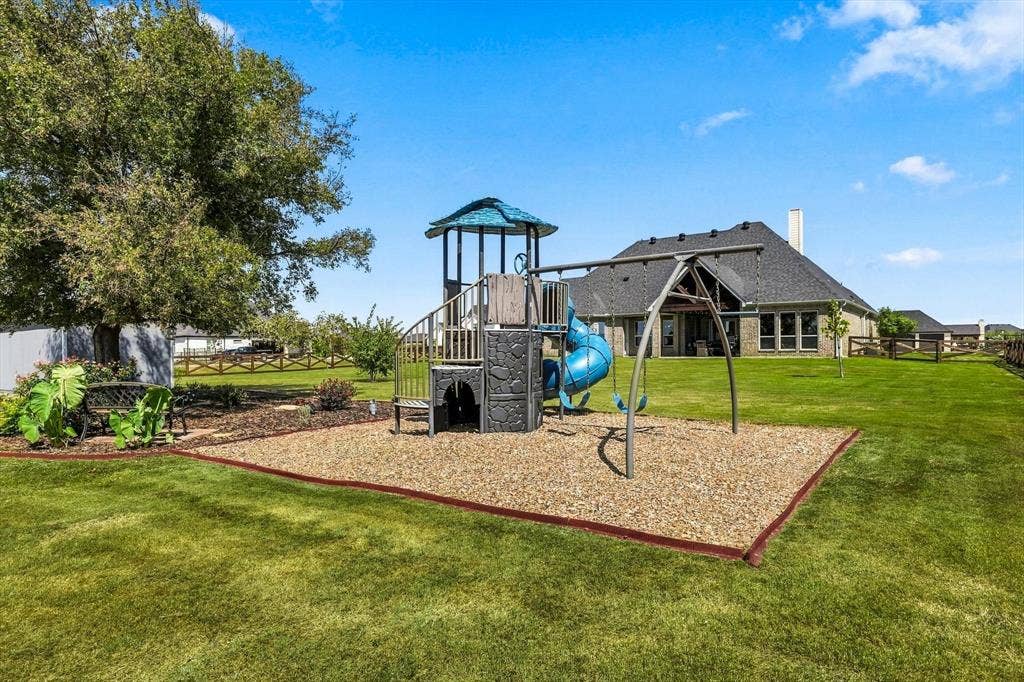 3424 Stardust Lane, Northlake, TX 76226 Playfort conveys. The yard is sprinklered from the playset east to the rest of the property.