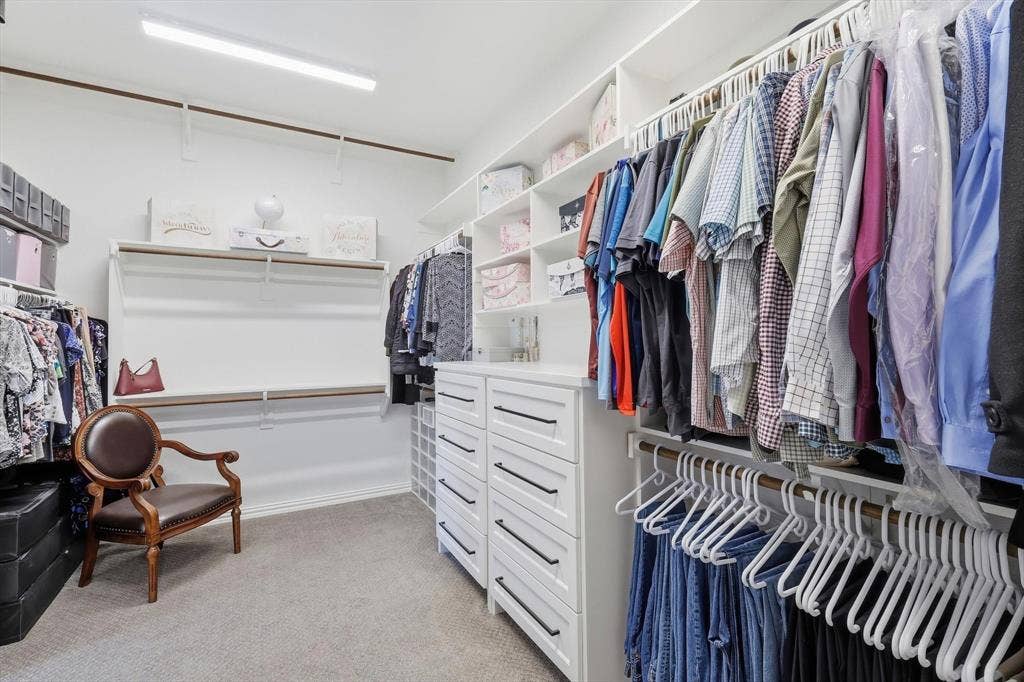3424 Stardust Lane, Northlake, TX 76226 Primary closet has built-in dressers and shelving. Direct access to laundry room