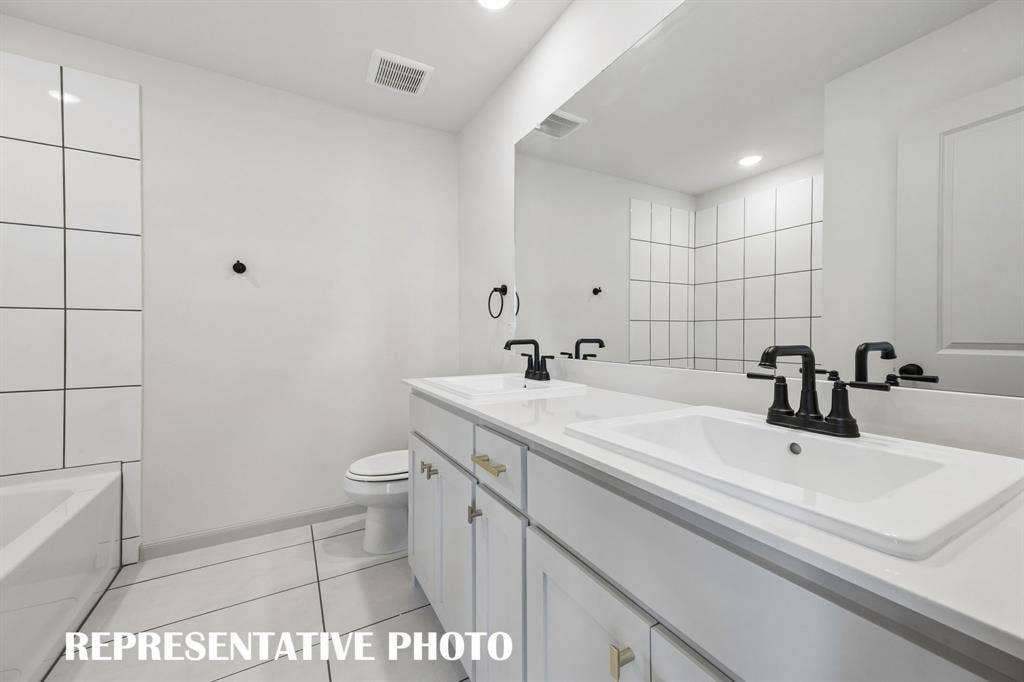 633 Taylor Parkway, Celina, TX 75009 Guests will enjoy their own vanity space in this thoughtfully designed guest bath. REPRESENTATIVE PHOTO