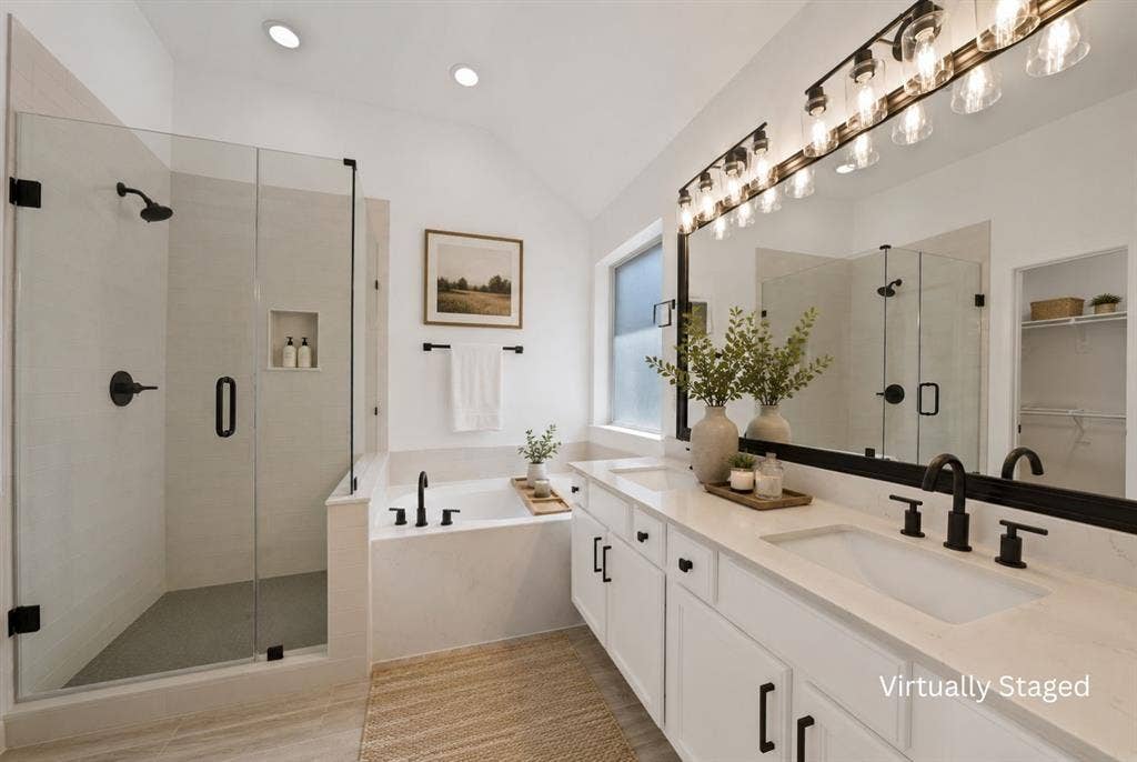 1687 Garrison Drive, Frisco, TX 75033 Virtually staged primary bathroom