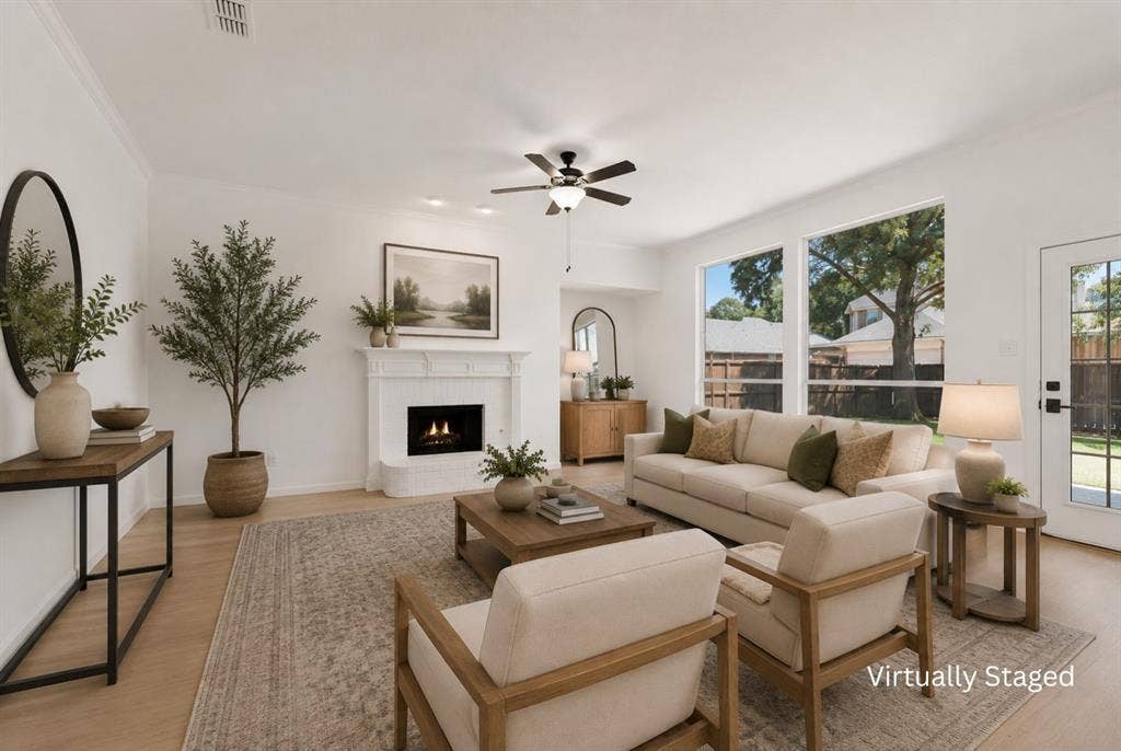 1687 Garrison Drive, Frisco, TX 75033 Virtually staged living room
