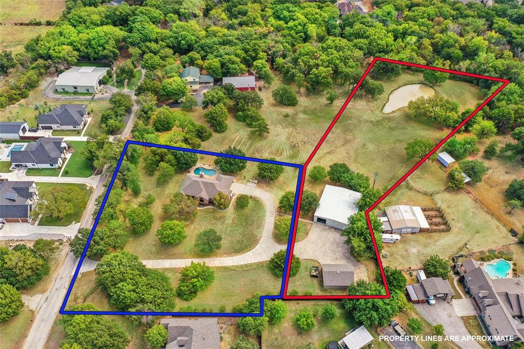 1570 Karen Drive, Argyle, TX 76226 Blue highlighted area is additional property available.