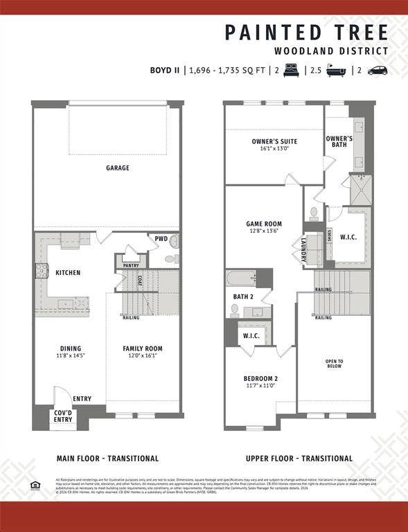 With great entertaining space on the main level and comfortable bedrooms spaces upstairs, our new Boyd II floor plan is the dream home you have been searching for!