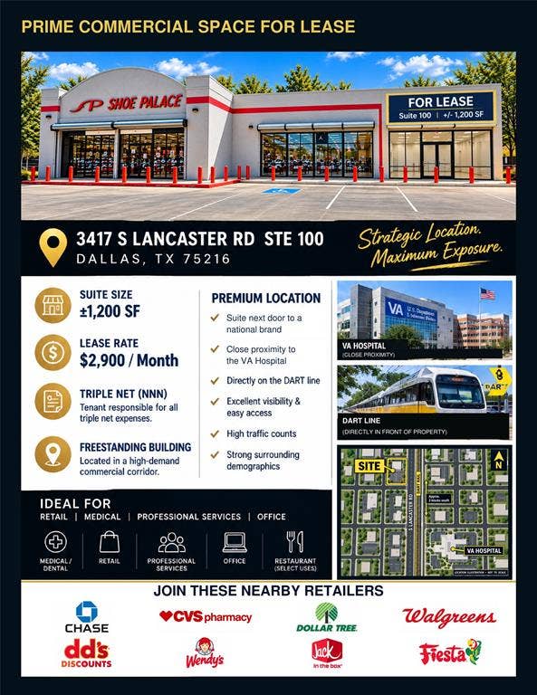 Property photo for 3417 S Lancaster Road, #100, Dallas, TX