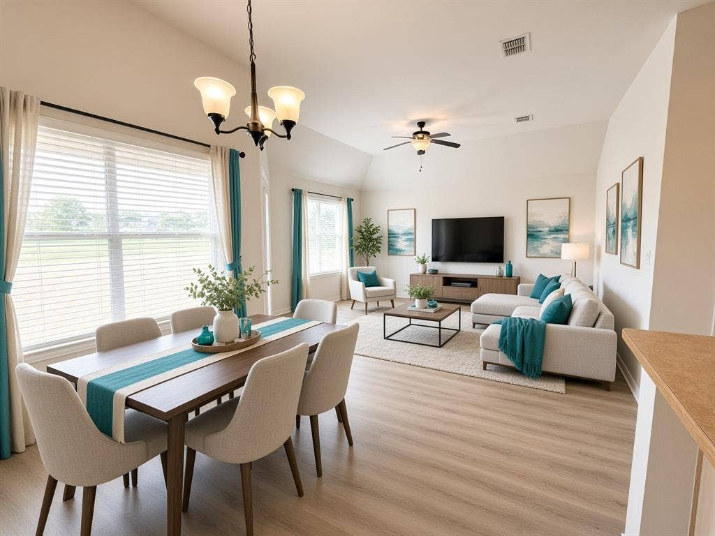 1308 Shinnecock, Fairview, TX 75069 dining and living virtually staged
