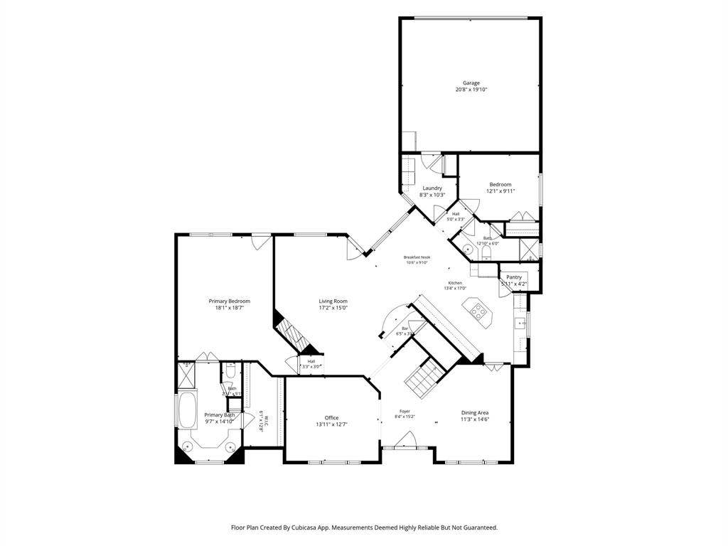 6416 Andora Drive, Plano, TX 75093 Downstairs floor plan: Primary suite down. 5th bedroom (flex-room) down with full bathroom. Additional office or flex-room right off entryway.