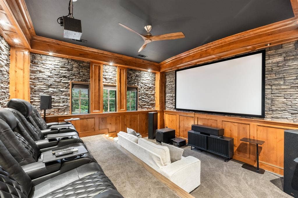 Stunning split level movie theater.