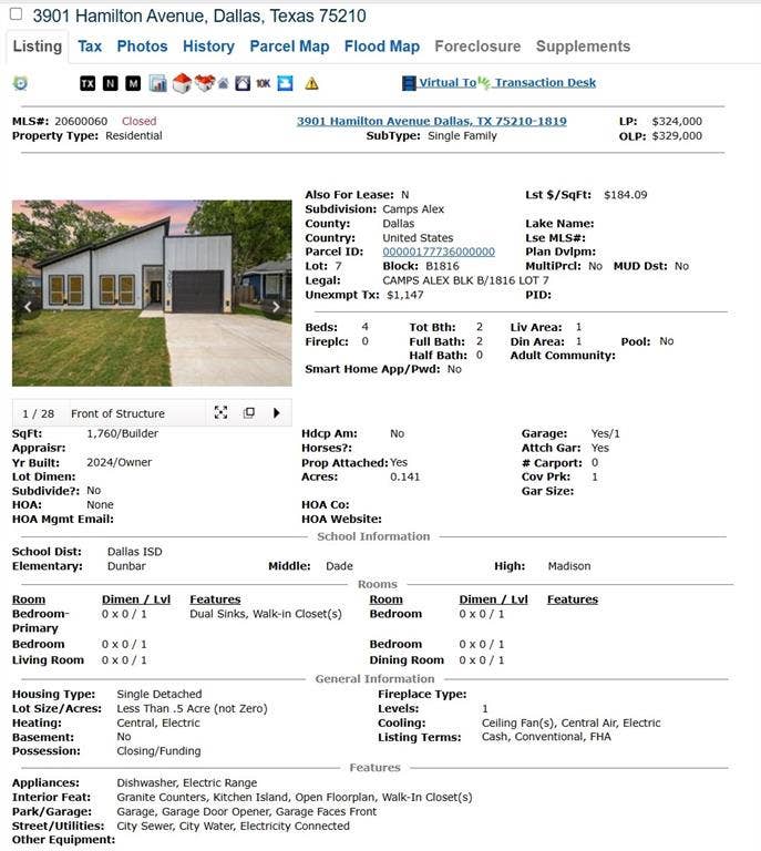 3901 Hamilton Avenue, Dallas, TX 75210 3901 Hamilton Avenue, Dallas, TX 75210