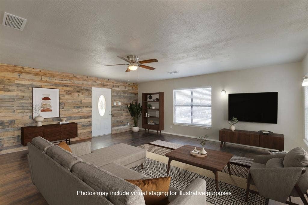 157 Harborr Drive, Gun Barrel City, TX 75156 Living room with virtual staging for illustrative purposes