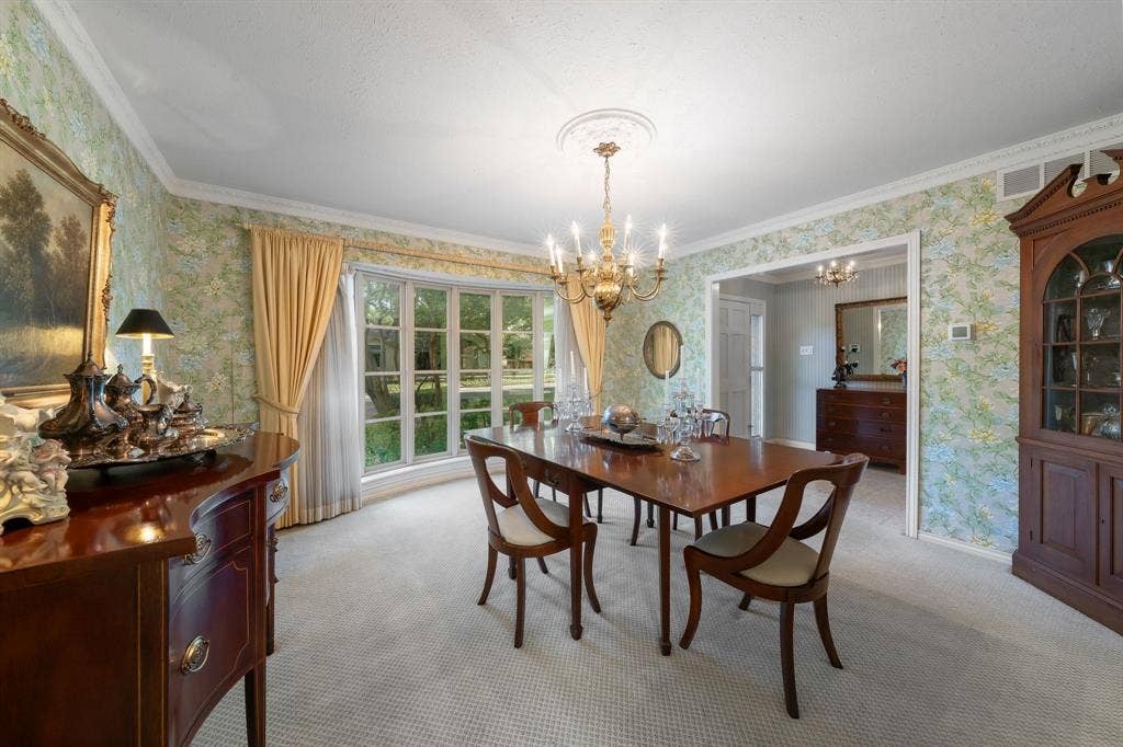 6950 Midcrest Drive, Dallas, TX 75254 Dining Room with Bay Window for plenty of natural light.