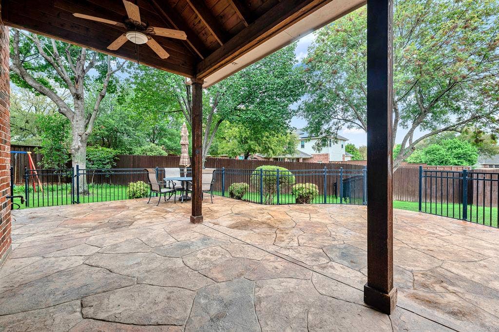 4433 Creekbend Circle, Richardson, TX 75082 Covered patio provides extra space for entertaining