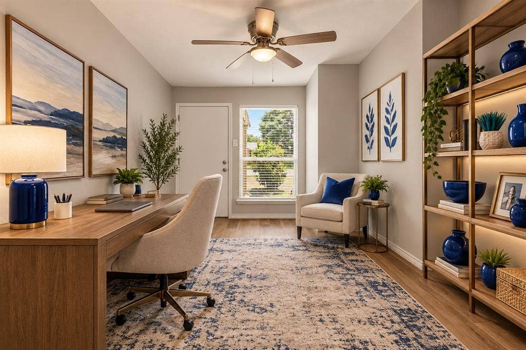 3001 Harvard Street N, Irving, TX 75062 Office has exterior access- decorated with AI