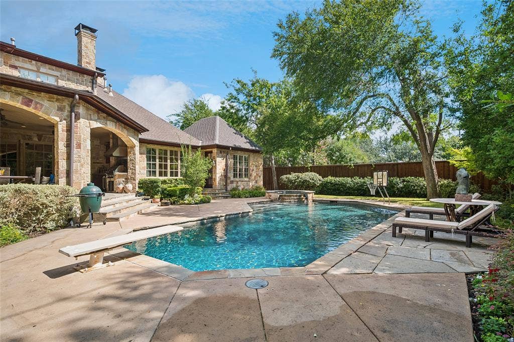 5222 Stonegate Road, Dallas, TX 75209 Stone exterior with a covered patio and arched openings
