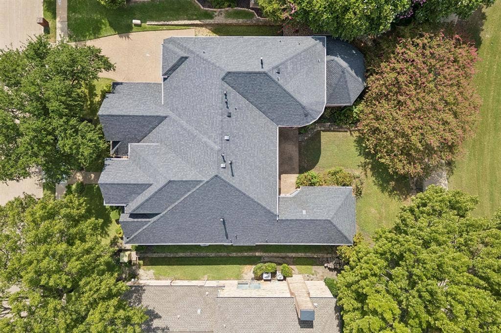 1106 Hills Creek Drive, McKinney, TX 75072 Aerial view looking down on the home.