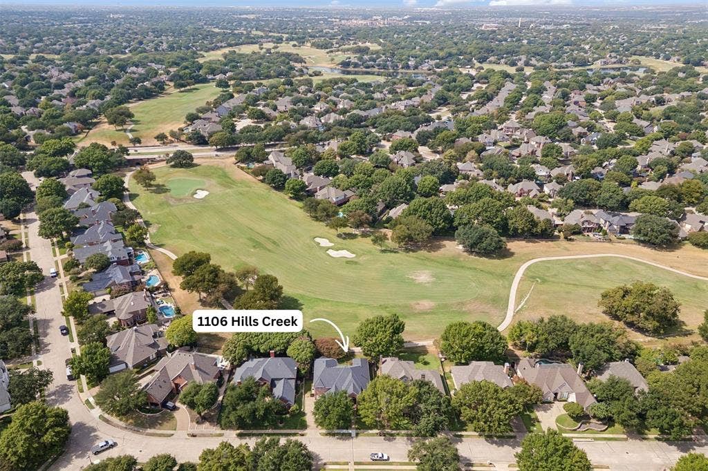 1106 Hills Creek Drive, McKinney, TX 75072 Aerial view looking over the gorgeous community of Stonebridge Ranch.
