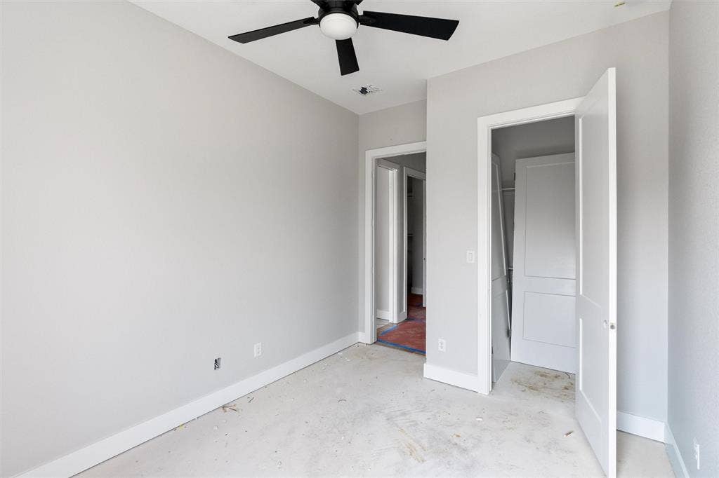 1312 Tahonta Drive, Hewitt, TX 76643 Recessed lighting, ceiling fan with black blades, and white interior doors