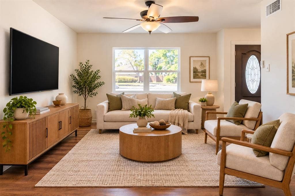 8708 Flicker Lane, Dallas, TX 75238 virtuall staged living room