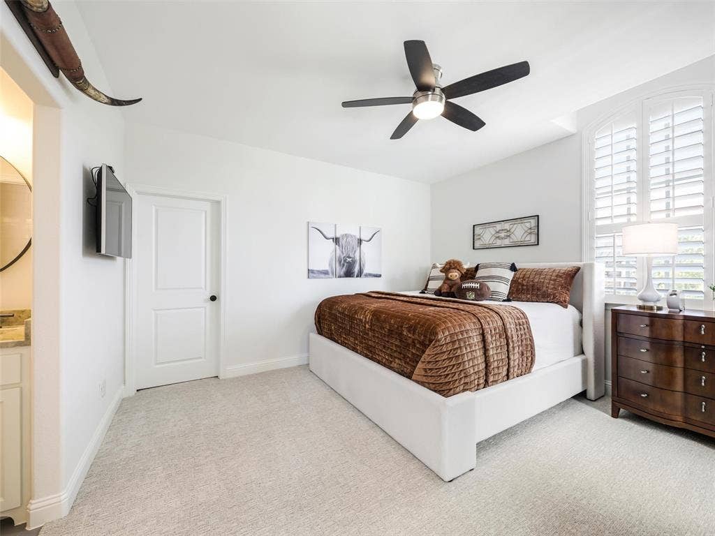 12313 Winding Hollow Lane, Frisco, TX 75033 3 Upstairs Bedrooms: Karastan Artistic Elegance Moon Glow. Spacious secondary bedrooms with walk-in closets.