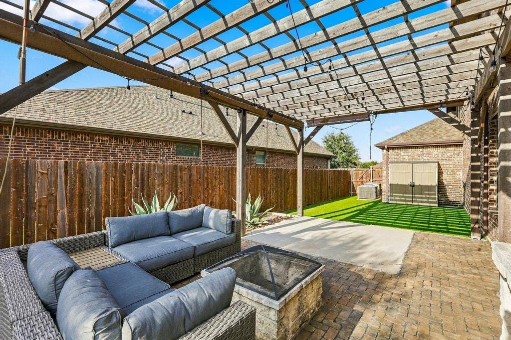 Extended Patio with Pergola and Fire Pit