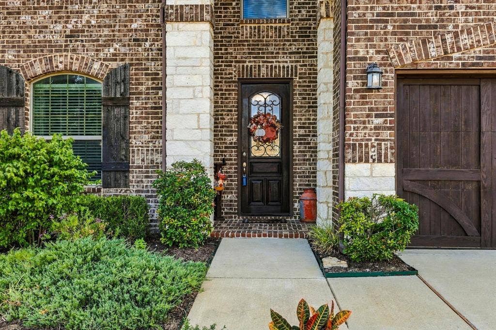 8’ Wood and Wrought Iron Front Door