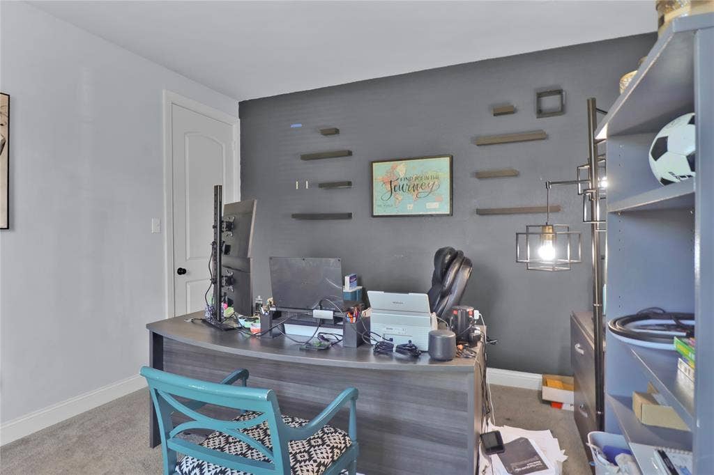 Downstairs office is located by the front door for easy access.