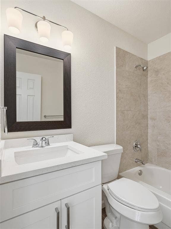 Vanity with integrated sink and chrome fixtures
