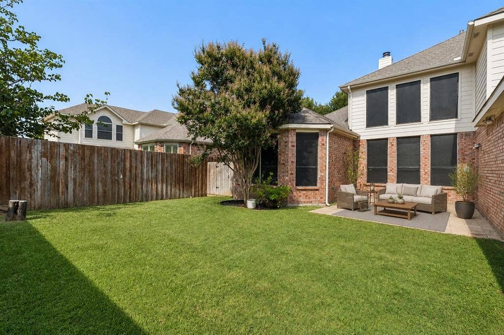 8121 Skyridge Drive, Plano, TX 75025 Spacious backyard offers a grassy lawn with room to play, relax or personalize the outdoor space. *Virtually Staged*