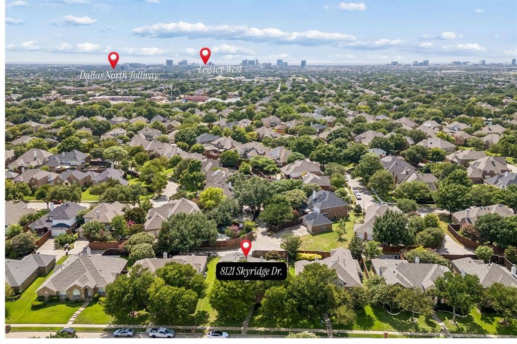 8121 Skyridge Drive, Plano, TX 75025 Legacy West shopping, upscale dining and entertainment are just minutes from home.