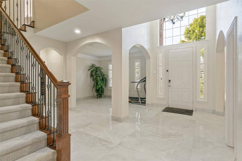 Entrance with split formal Living and Dining
